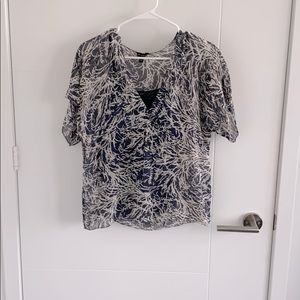 The Limited silk navy blouse